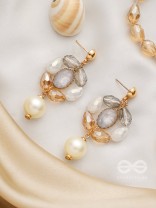 The Lily Pad- Golden Embellished Earrings