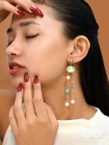 The Rain Cloud- Golden Embellished Earrings