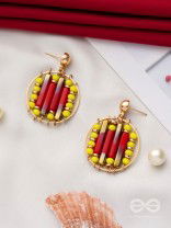 The Burning Ember- Golden Embellished Earrings