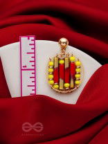 The Burning Ember- Golden Embellished Earrings