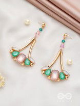 The Drooping Floret- Golden Embellished Earrings