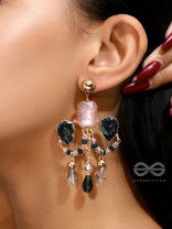 The Jeweled Wings - Golden Embellished Earrings