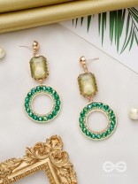 The Geometric Timestoppers- Golden Embellished Earrings