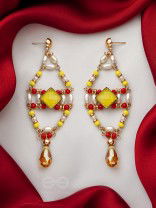 The Shrine Shadow- Golden Embellished Earrings