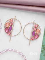 The Half Moon- Golden Embellished Earrings