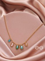 The Shining Stars- Golden Embellished Necklace With Anti-Tarnish Coating 