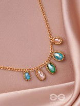 The Shining Stars- Golden Embellished Necklace With Anti-Tarnish Coating 