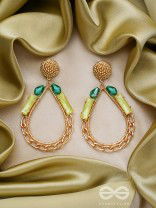 The Bejeweled Raindrops - Golden Embellished Earrings