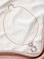 The Pebble Path- Golden Embellished Necklace With Anti-Tarnish Coating 