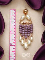 The Violet Paradise- Golden Embellished Pearl Earrings