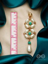 The White Willow- Golden Embellished Pearl Earrings