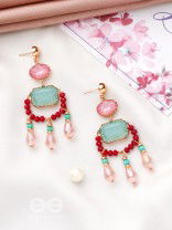 The Blazing Lantern- Golden Embellished Earrings