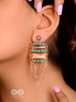 The Marigold Vines- Golden Embellished Earrings