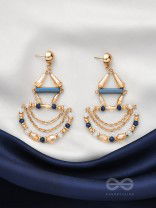 The Bronze Chandelier- Golden Embellished Earrings