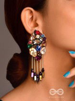 Akshipta - The Beach Treasures - Stones And Beads Hand Embroidered Earrings