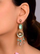 The Tuscan Sun- Golden Embellished Earrings