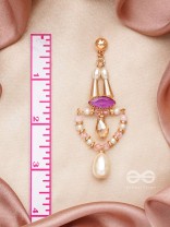 The Pearly Lilypad- Golden Embellished Earrings