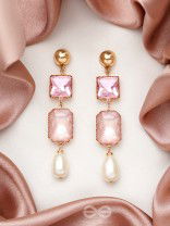 The Lady's Slipper Orchid- Golden Pearl Earrings