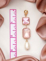 The Lady's Slipper Orchid- Golden Pearl Earrings