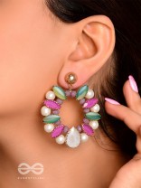 The Lilac Wreath- Golden Embellished Earrings