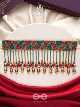 Vishti - The Colorful Rain - Cutdana, Beads And Glass Drops Hand Embroidered Choker Neckpiece