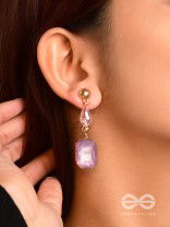 The Violet Mist- Golden Embellished Earrings