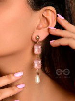 The Purple Prose- Golden Pearl Earrings