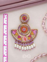 Araka- The Fragrant Garden- Stones, Resham and Pearl Drops Embroidered Earrings