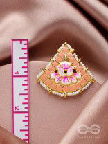 The Lotus Temple- Enamelled Statement Stud Earrings(Blush Pink)