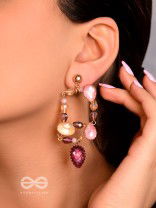 The Wine Garden- Golden Embellished Earrings