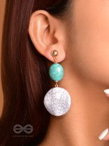 True Blue- Golden Embellished Earrings