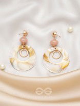The Beige Wonder- Golden Embellished Earrings