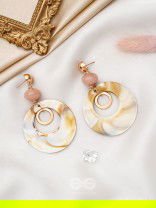 The Beige Wonder- Golden Embellished Earrings