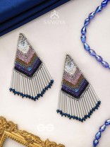 Akshaja- The Shimmering Diamond- Sequins and Glass Beads Embroidered Earrings