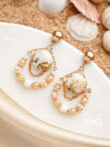 The Rosy Beach- Golden Embellished Earrings