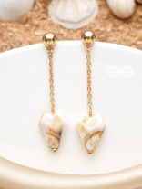In a Nut'shell'- Golden Embellished Earrings