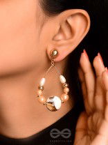 The 'Sea'nic Beauty - Golden Embellished Earrings