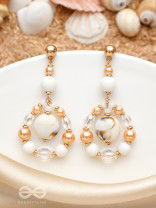 Sand n Shells- Golden Embellished Earrings