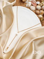 The Pearl Shower- Golden Embellished Necklace With Anti-Tarnish Coating 