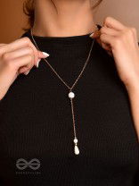 The Pearl Shower- Golden Embellished Necklace With Anti-Tarnish Coating 