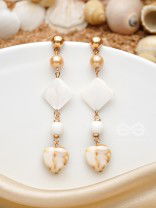 The Ocean Whisper- Golden Embellished Earrings