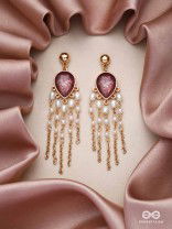 The Purple Rain- Golden Embellished Earrings