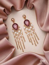 The Purple Rain- Golden Embellished Earrings