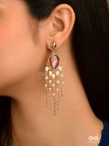 The Purple Rain- Golden Embellished Earrings