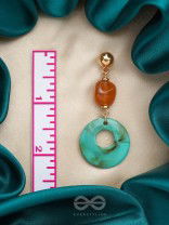 Drop in the Ocean- Golden Embellished Earrings