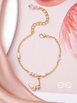 The Butterfly Flutter- Golden Pearl Bracelet