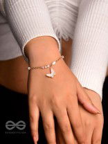 The Butterfly Flutter- Golden Pearl Bracelet