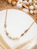 The Sea Sensation- Golden Pearl Necklace With Anti-Tarnish Coating 