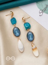 The Sapphire Hues- Golden Embellished Earrings