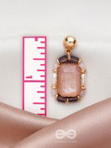 The Pink Peony- Golden Embellished Earrings